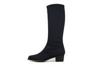 Stretch Boots Long with Low Heels - black in large sizes